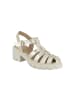 Les Tropéziennes par M Belarbi Bayla Leder-Sandalen mit Absatz Gold