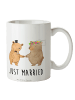 Mr. & Mrs. Panda Kaffeebecher Bären Heirat mit Spruch in Weiß
