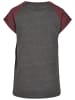 Urban Classics Urban Classics Damen Ladies Contrast Raglan Tee in charcoal/redwine