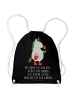 Mr. & Mrs. Panda Jutebeutel Einhorn Gärtner mit Spruch in Schwarz