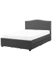 Beliani Doppelbett mit LED MONTPELLIER in Grau/Braun - (W) 187 x (H) 110 x (L) 213 cm