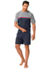 LE JOGGER Shorty in grau-meliert-navy