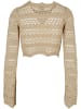 Urban Classics Urban Classics Damen Ladies Cropped Crochet Knit Sweater in softseagrass