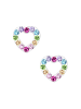 schmuck23 Silber Ohrringe 925 Herz 0,7 cm x 0,8 cm