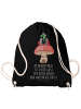 Mr. & Mrs. Panda Rucksack-Beutel Marienkäfer Fliegenpilz mit Spruch in Schwarz