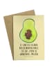 Mr. & Mrs. Panda neujahrskarte Avocado Kern mit Spruch in Gelb Pastell