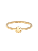 Elli Ring 925 Sterling Silber mit Smiling Face, Pinky Ring in Gold