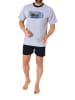 NORMANN kurzarm Schlafanzug Shorty Pyjama - 77277 in blau