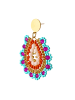 IZIA Women Earrings in Orange Multicolor