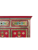 Giner y Colomer Handbemaltes Sideboard aus Mangoholz mit 2 Schubladen und Türen in Multicolored