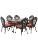 Beliani 7-tlg Gartentisch Set LIZZANO in Braun/Orange