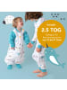 Schlummersack Bio Schlafsack mit Füßen und umklappbaren Bündchen 2.5 TOG in Türkis