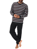 NORMANN Frottee Pyjama Schlafanzug lang Bündchen grossen n - 51556 in schwarz