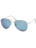 styleBREAKER Piloten Sonnenbrille in Silber / Blau