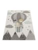 KADIMA DESIGN Kinderteppich Ballon mit Tieren Kinderzimmer in Creme