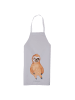 Mr. & Mrs. Panda Schürze Faultier Zufrieden ohne Spruch in Grau Pastell