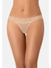 Teyli Mesh Tanga mit floraler Spitze Leo in beige