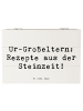 Mr. & Mrs. Panda Holzkiste Spruch Ur-Großeltern Rezepte mit Spruch in Weiß