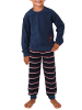 NORMANN Frottee Pyjama Schlafanzug Bündchen Fussball - 50800 in blau