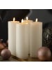 Adilina 4x LED Kerze LINA Echtwachs Rustik-Optik 7x20cm in weiß