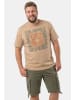 Men Plus Kurzarm T-Shirt in beige