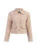 faina Damen Kurze Blazerjacke in Pink Wollweisser Streifen