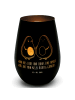 Mr. & Mrs. Panda Glas Windlicht Avocado Pärchen mit Spruch in Schwarz