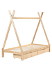 Beliani Kinderbett DEVAY in Braun - (W) 99 x (H) 176 x (L) 208 cm