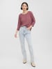 Vero Moda Einfarbiges 3/4 Arm Shirt Rundhals Langarm Top Oberteil VMCARLA in Braun