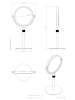 Frasco Stand-Kosmetikspiegel höhenverstellbar mit 3-fach-Vergrößerung, Ø 201 mm