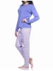 NORMANN langarm Schlafanzug Pyjama allover bedrucker Hose - 70607 in blau