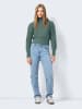 Noisy may Cropped Rippstrick Pullover Rundhals NMNELLA in Grün