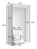 Feldmann-Wohnen Kleiderschrank Konso sandbeige 101 / 58 / 200,5cm
