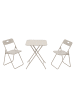ABRIHOME Bistro Set in Beige 3-teilig klappbar mit 2 Stühlen und 1 Tisch für Garten