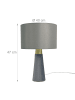 relaxdays Tischlampe in Grau - (H)47 x Ø 40 cm
