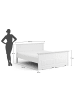 Feldmann-Wohnen Bett Belluno Elegante Kiefer weiß lackiert 200 / 214 / 95cm