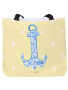 Mr. & Mrs. Panda Strandtasche Anker Blau ohne Spruch in Gelb Pastell