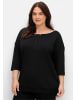 sheego Oversize-Shirt in schwarz