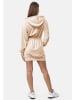 enflame Long Oversized Hoodie Dress Nicki Velours Kapuzen Pullover Kleid in Beige