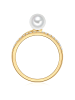 Valero Pearls Ring aus Sterling Silber mit Zirkonia Süßwasser-Zuchtperle in gelbgold