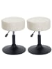 MCW 2er-Set Sitzhocker C22 Chenille, Creme-weiß