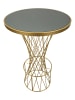 Mauro Ferretti Bartisch aus goldfarbenem Metall und Glas, ø 70 x 103 cm