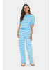 SAINT TROPEZ Casual Hose MilaSZ Gerade Passform in Ethereal Blue Ice Stripe