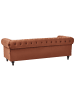 Beliani Chesterfield Sofa CHESTERFIELD in Braun - (W) 201 x (H) 70 x (L) 75 cm