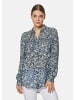 MADELEINE Druckbluse mit Hemdkragen, Viskose in marine / weiß
