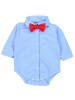 TupTam Jungen Baby Hemd-Body Langarm mit Kragen in blau/rot