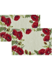 Sander Baumwollmischung, Gewebt, Gobelin Tischset 2er-Pack Poppy fields in rot/natur
