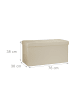 relaxdays Sitzbank Stauraum in Creme - (B)76 x (H)38 x (T)38 cm