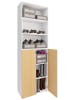 VCM  XL Holz Großer Schuhschrank Schuhkommode Lona 6 in Weiß / Buche