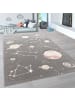 KADIMA DESIGN Kinderteppich Weltraum Kinderzimmer in Grau